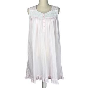 Charter Club Pink Eyelet Lace Cotton Nightgown Cottagecore Fairycore Coquette